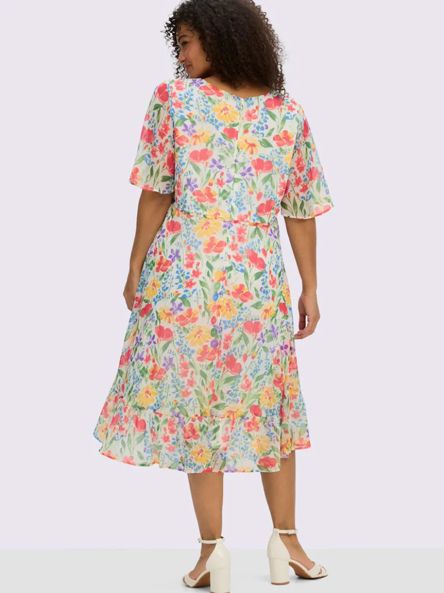 Robe en mousseline encolure en v affinante