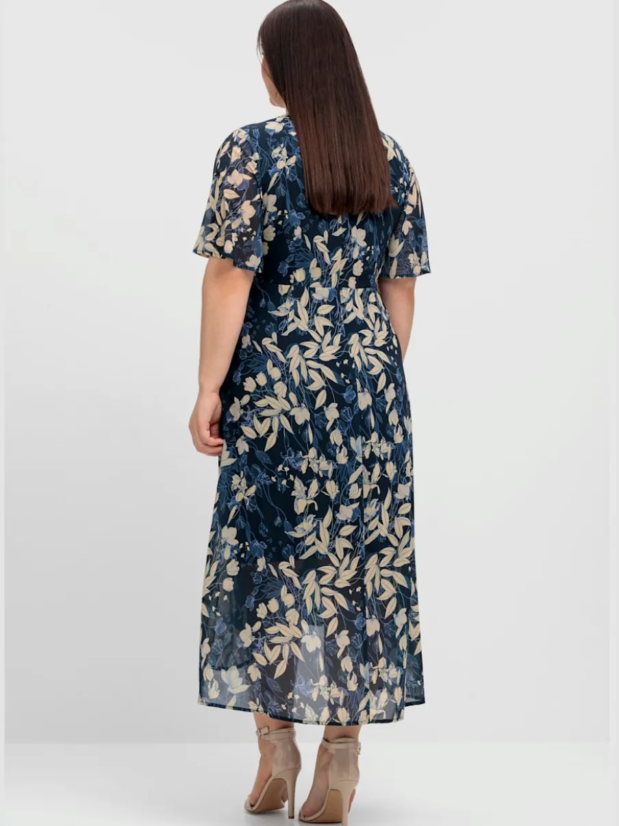 Robe en mousseline joli imprimé feuilles