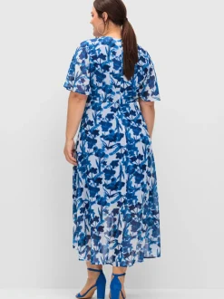 Robe en mousseline joli imprimé feuilles