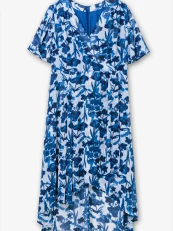 Robe en mousseline joli imprimé feuilles