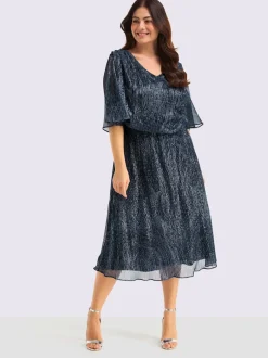 Robe en mousseline semi-manches longues