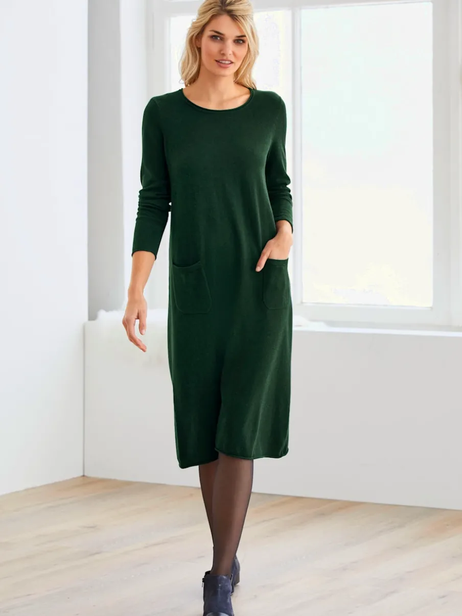 Robe en tricot avec poches et coupe ample confortable
