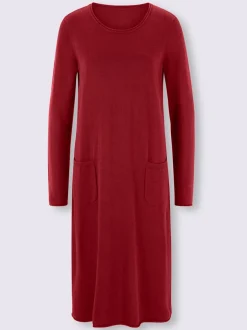 Robe en tricot avec poches et coupe ample confortable
