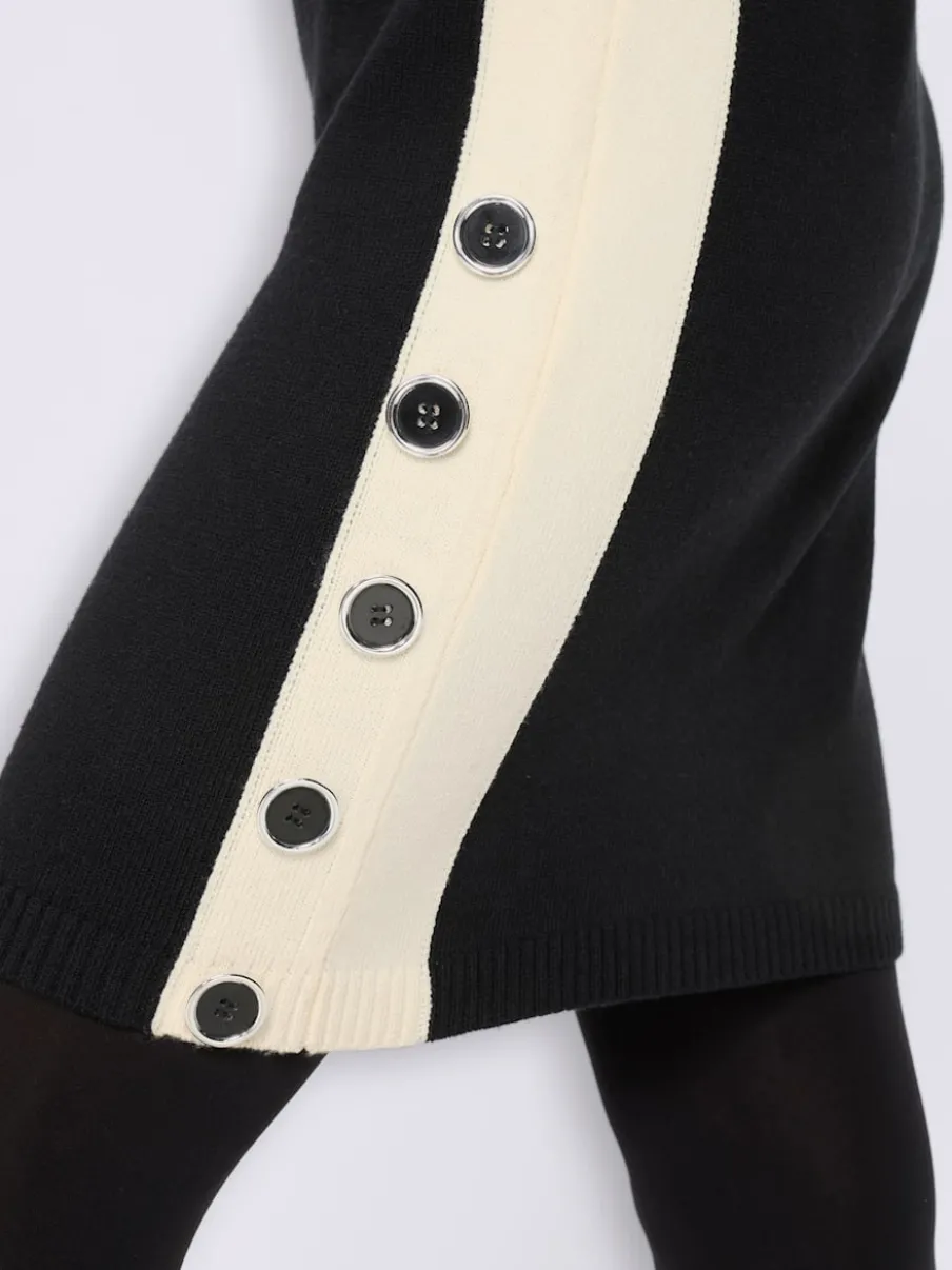 Robe en tricot détails contrastés