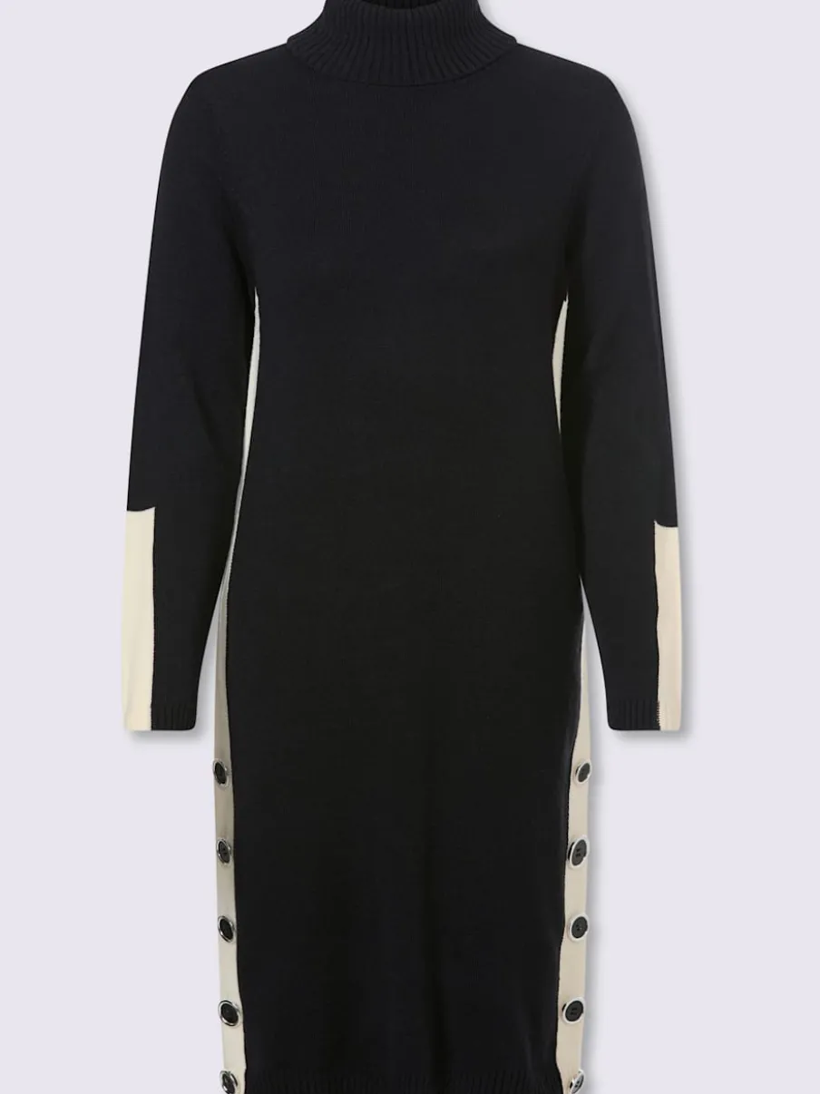 Robe en tricot détails contrastés