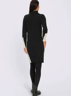 Robe en tricot détails contrastés