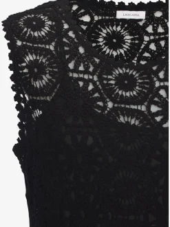 Robe en tricot légère à encolure ronde et sans manches