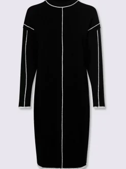 Robe en tricot passepoils contrastés tendance