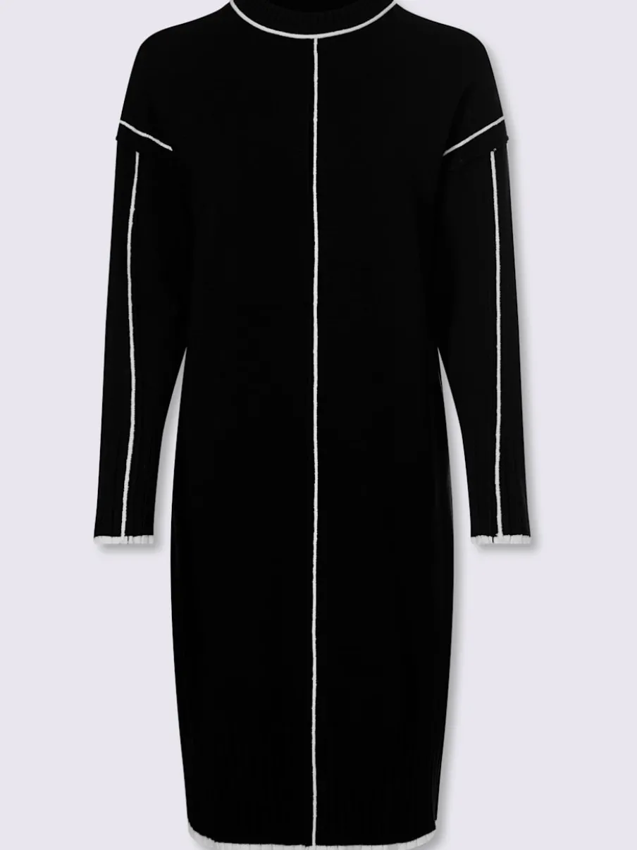 Robe en tricot passepoils contrastés tendance