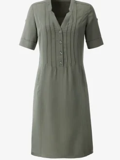 Robe femme col v avec poches raglan et cordon