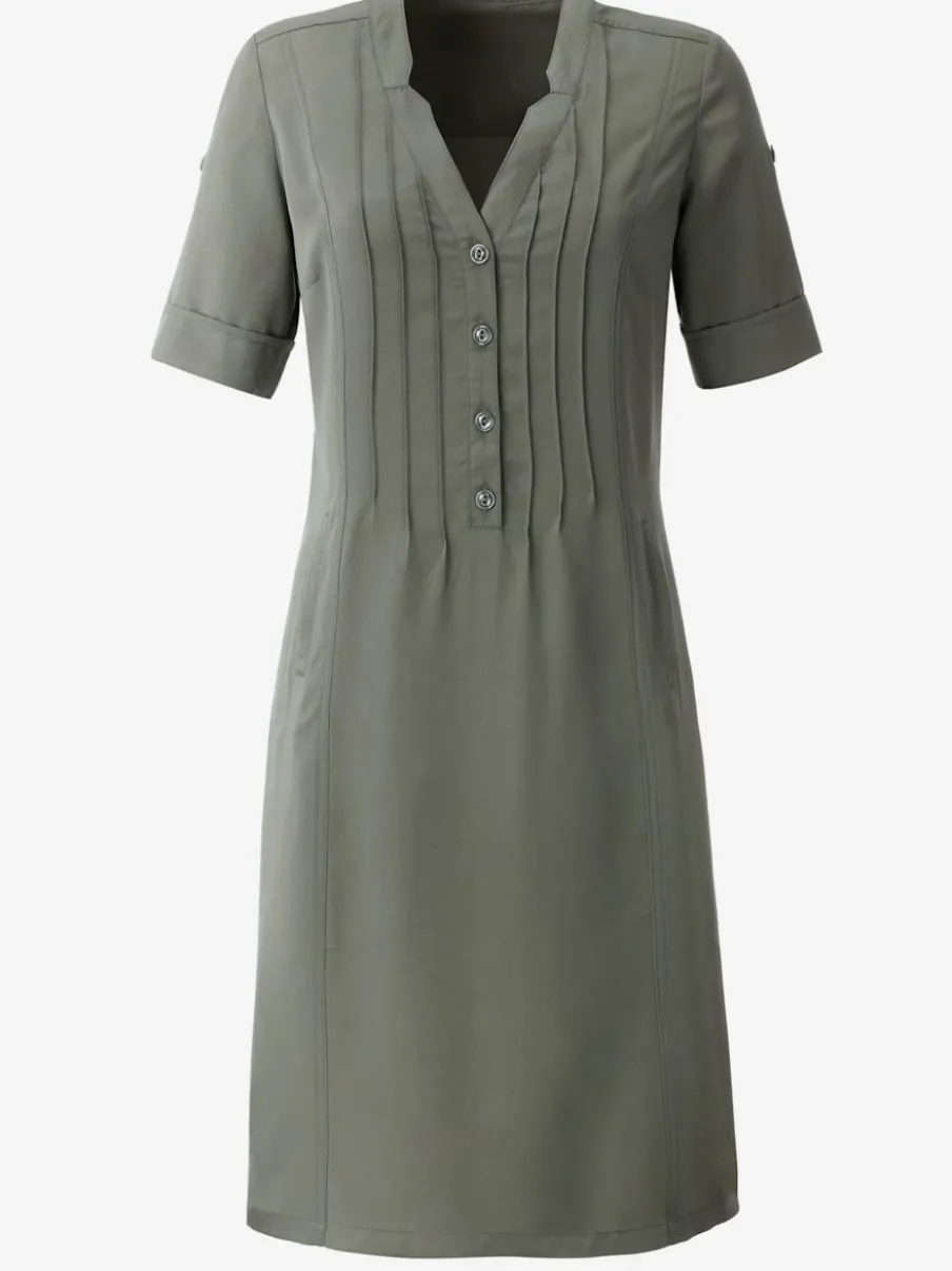 Robe femme col v avec poches raglan et cordon