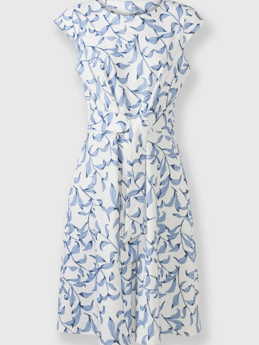 Robe fourreau à col rond avec ceinture à nouer