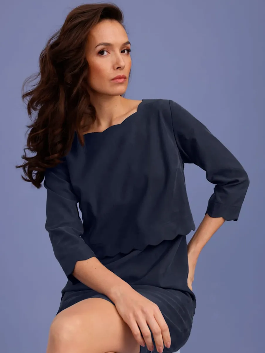 Robe fourreau 63% lyocell (tencel)