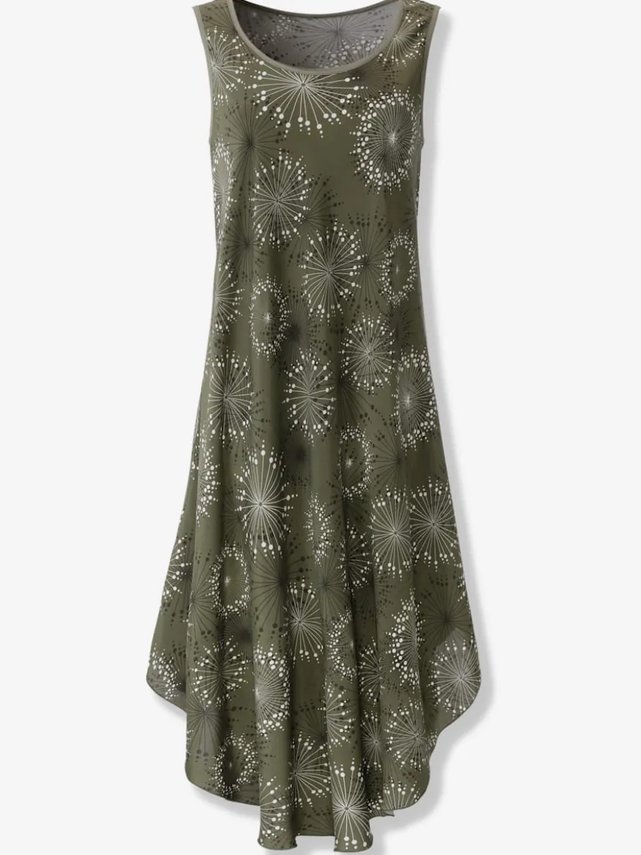 Robe imprimée avec col rond et coupe sans manches