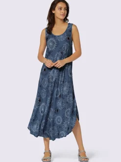 Robe imprimée avec col rond et coupe sans manches