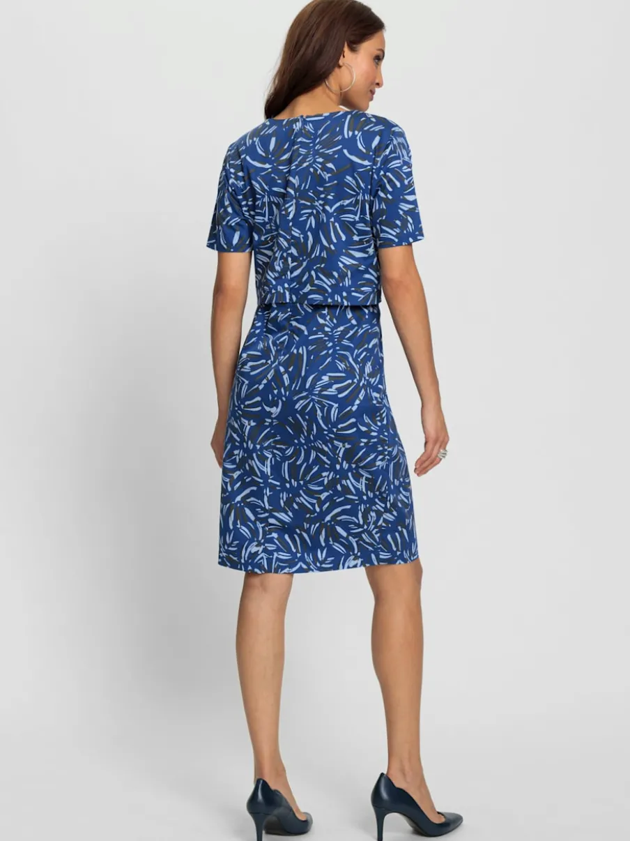 Robe imprimée avec encolure ronde et manches courtes