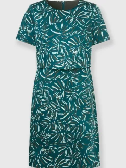 Robe imprimée avec encolure ronde et manches courtes