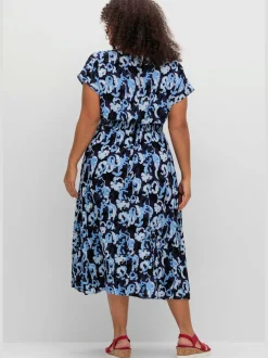 Robe imprimée encolure en v affinante