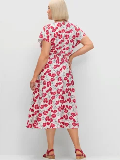 Robe imprimée encolure en v affinante