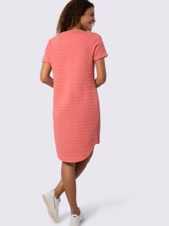 Robe jacquard avec encolure ronde manches fixes casual