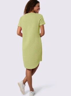 Robe jacquard avec encolure ronde manches fixes casual