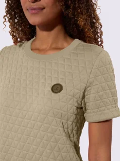 Robe jacquard avec encolure ronde manches fixes casual