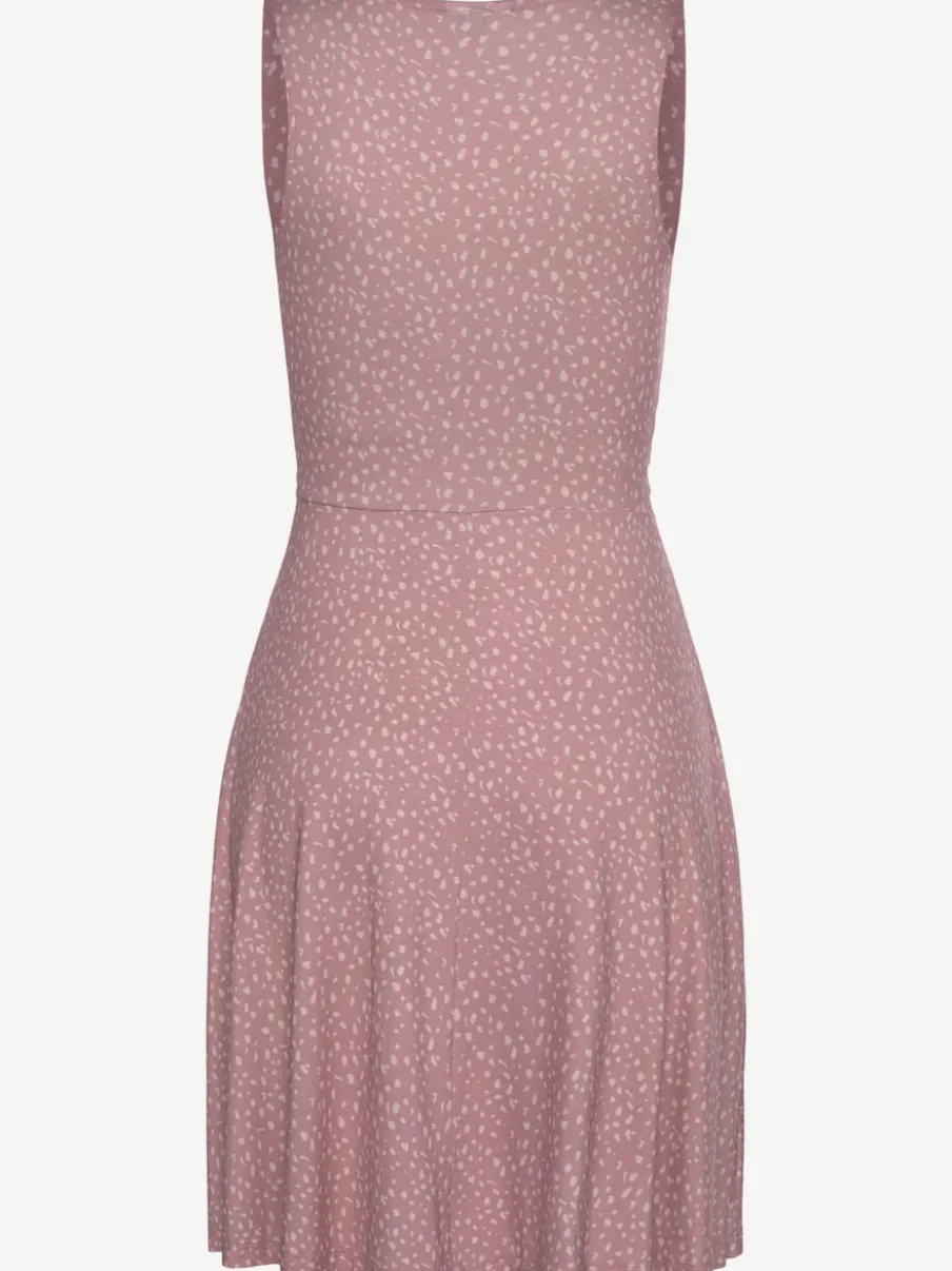 Robe jersey col v cache-cœur avec motifs délicats