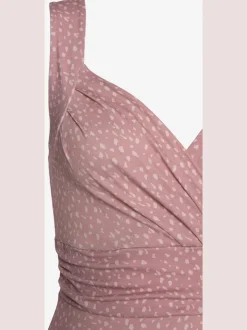 Robe jersey col v cache-cœur avec motifs délicats