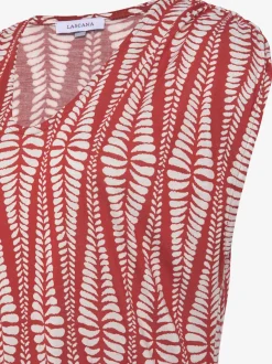 Robe jersey encolure dégagée avec fronces et imprimé