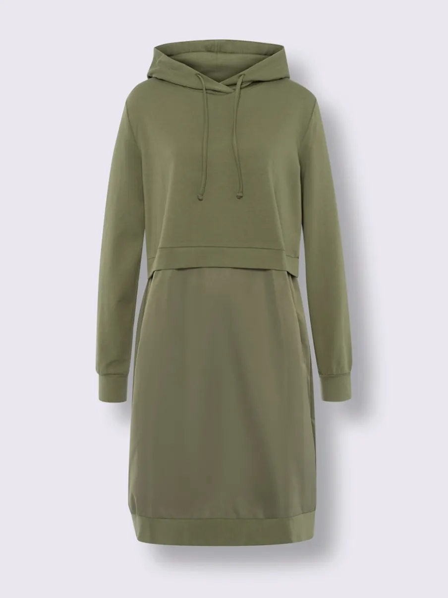 Robe légère à capuche avec manches longues et poches