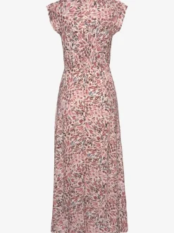 Robe longue avec col en V et fentes latérales