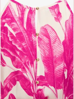 Robe longue avec encolure américaine et imprimé floral