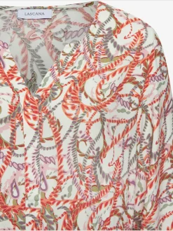 Robe longue avec encolure en v et manches élastiquées