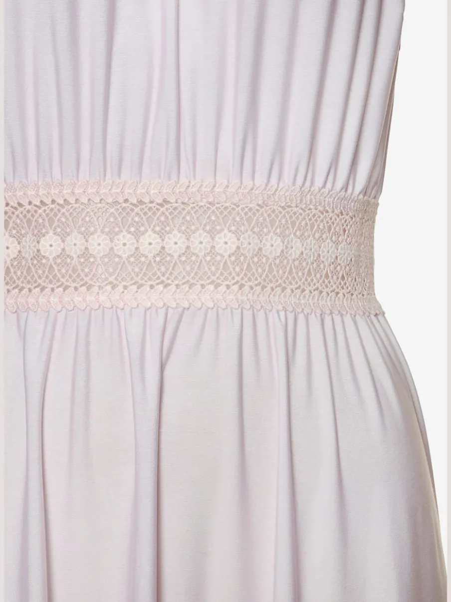 Robe longue avec encolure haute et motif floral