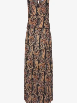 Robe longue avec fente et taille élastiquée douce
