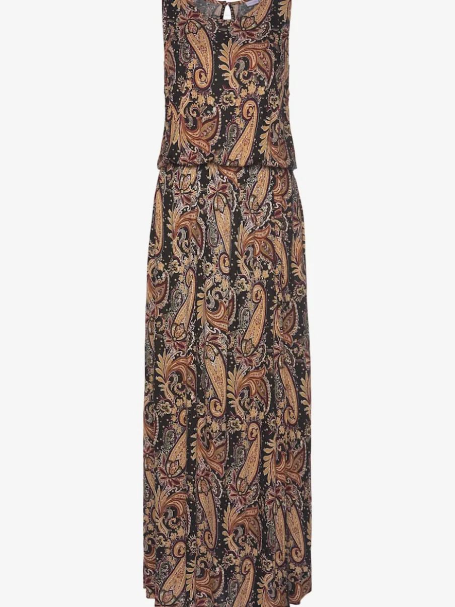 Robe longue avec fente et taille élastiquée douce