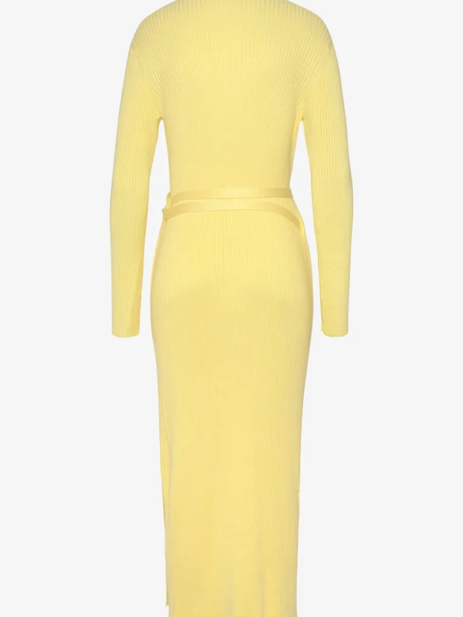 Robe longue cache-cœur en tricot avec ceinture ajustable