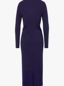 Robe longue cache-cœur en tricot avec ceinture ajustable