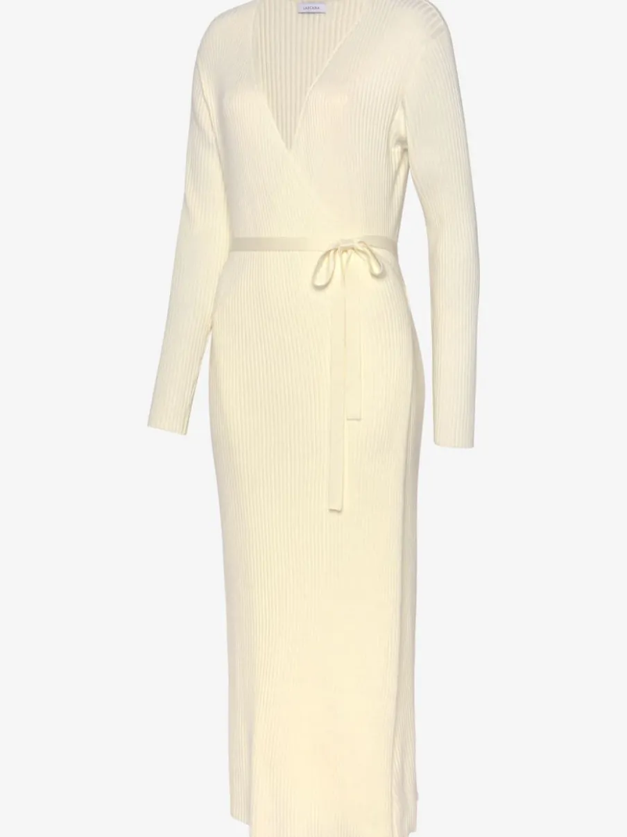 Robe longue cache-cœur en tricot avec ceinture ajustable