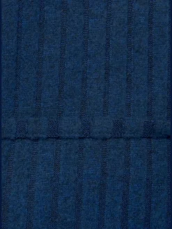 Robe longue côtelée avec encolure en v ajustée