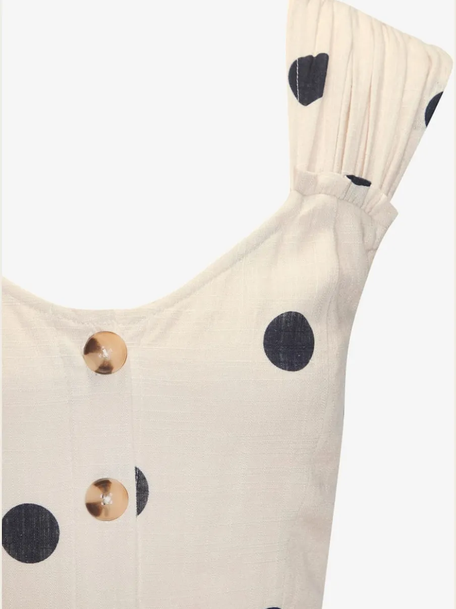 Robe longue d'été à encolure ronde avec larges bretelles froncées