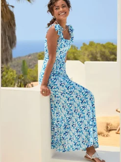 Robe longue encolure droite