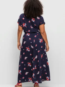 Robe longue encolure en v affinante