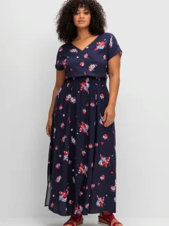 Robe longue encolure en v affinante
