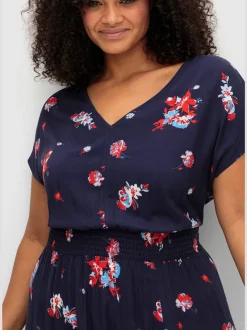 Robe longue encolure en v affinante