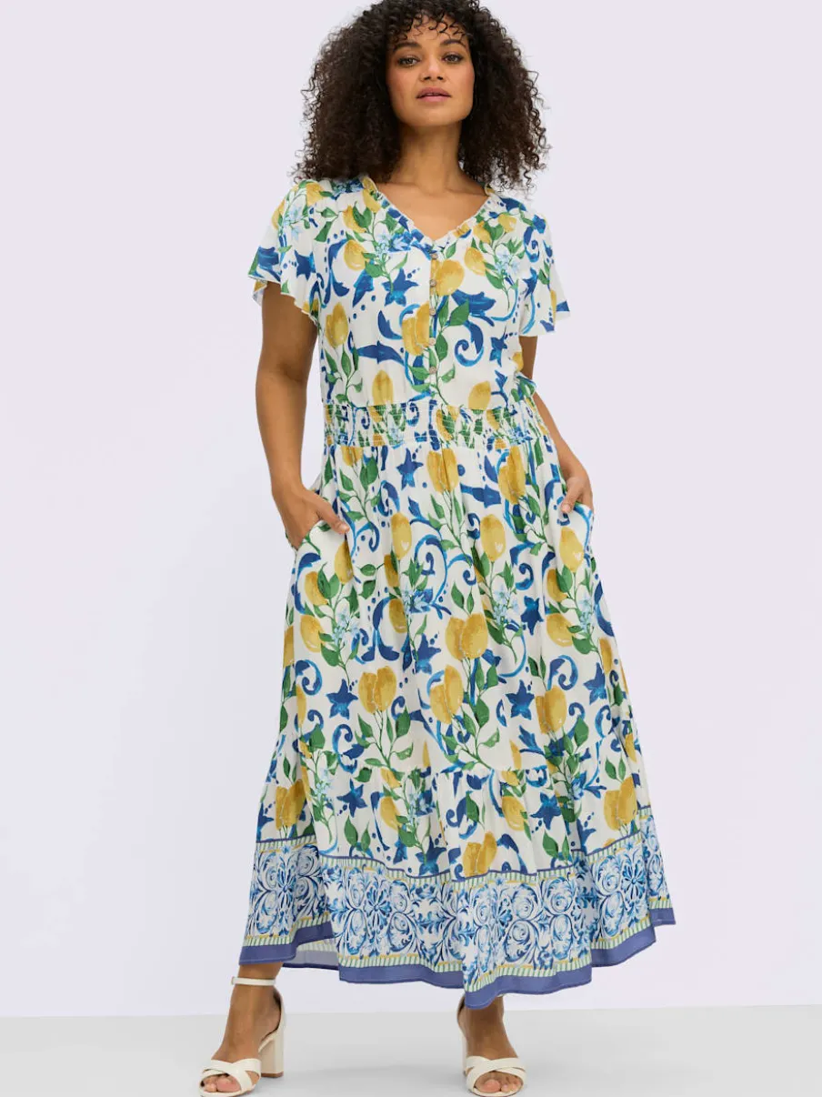 Robe longue encolure en v affinante
