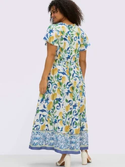 Robe longue encolure en v affinante