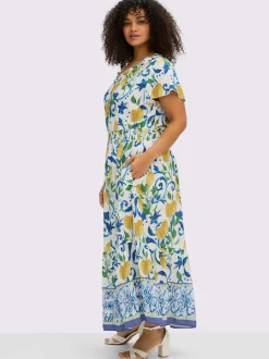 Robe longue encolure en v affinante