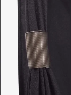 Robe longue à encolure réglable avec taille smockée et bretelles spirales