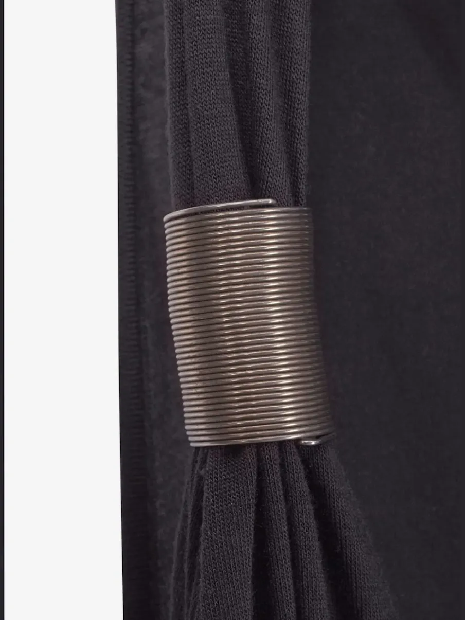 Robe longue à encolure réglable avec taille smockée et bretelles spirales